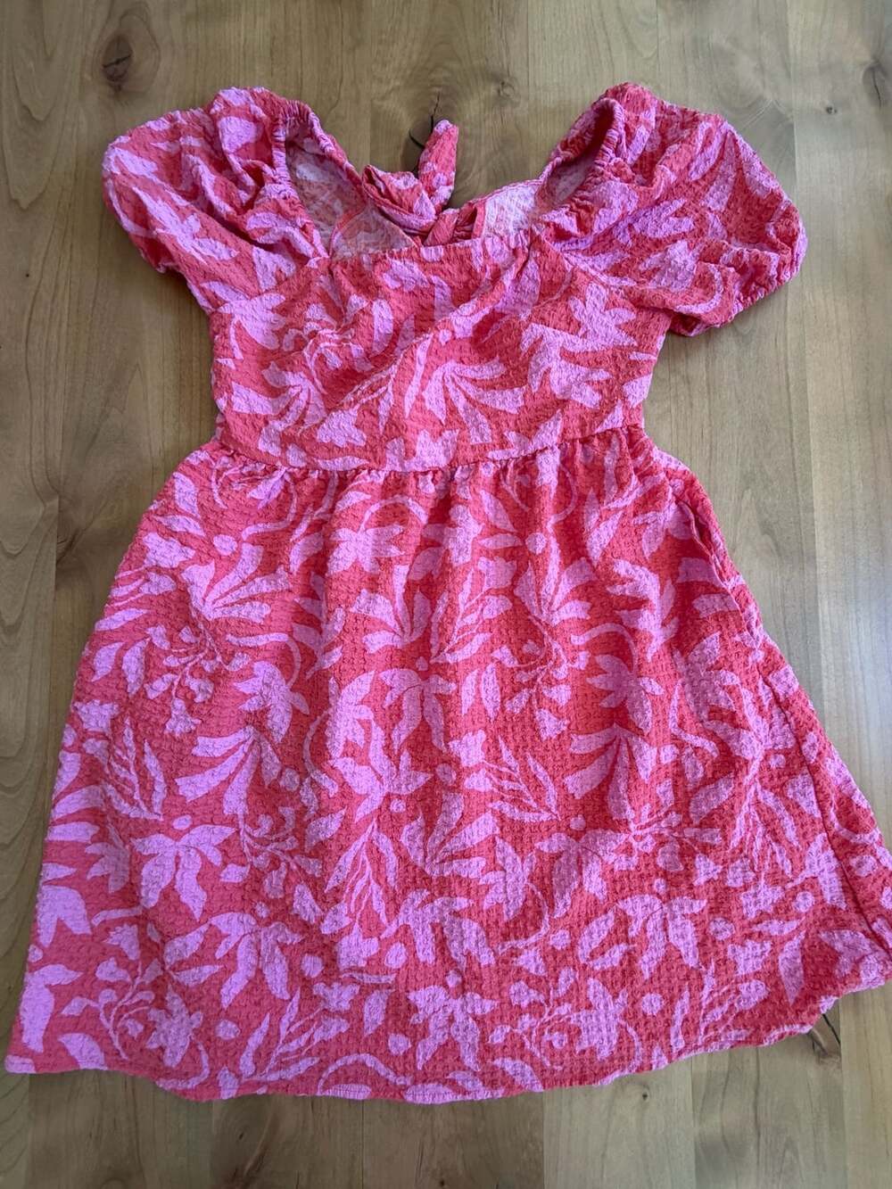 Time And Tru Puff Sleeve Dress Size M (8-10) Pink Floral